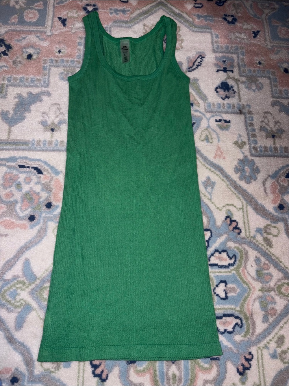 Mono B Green Ribbed Tank Mini Dress